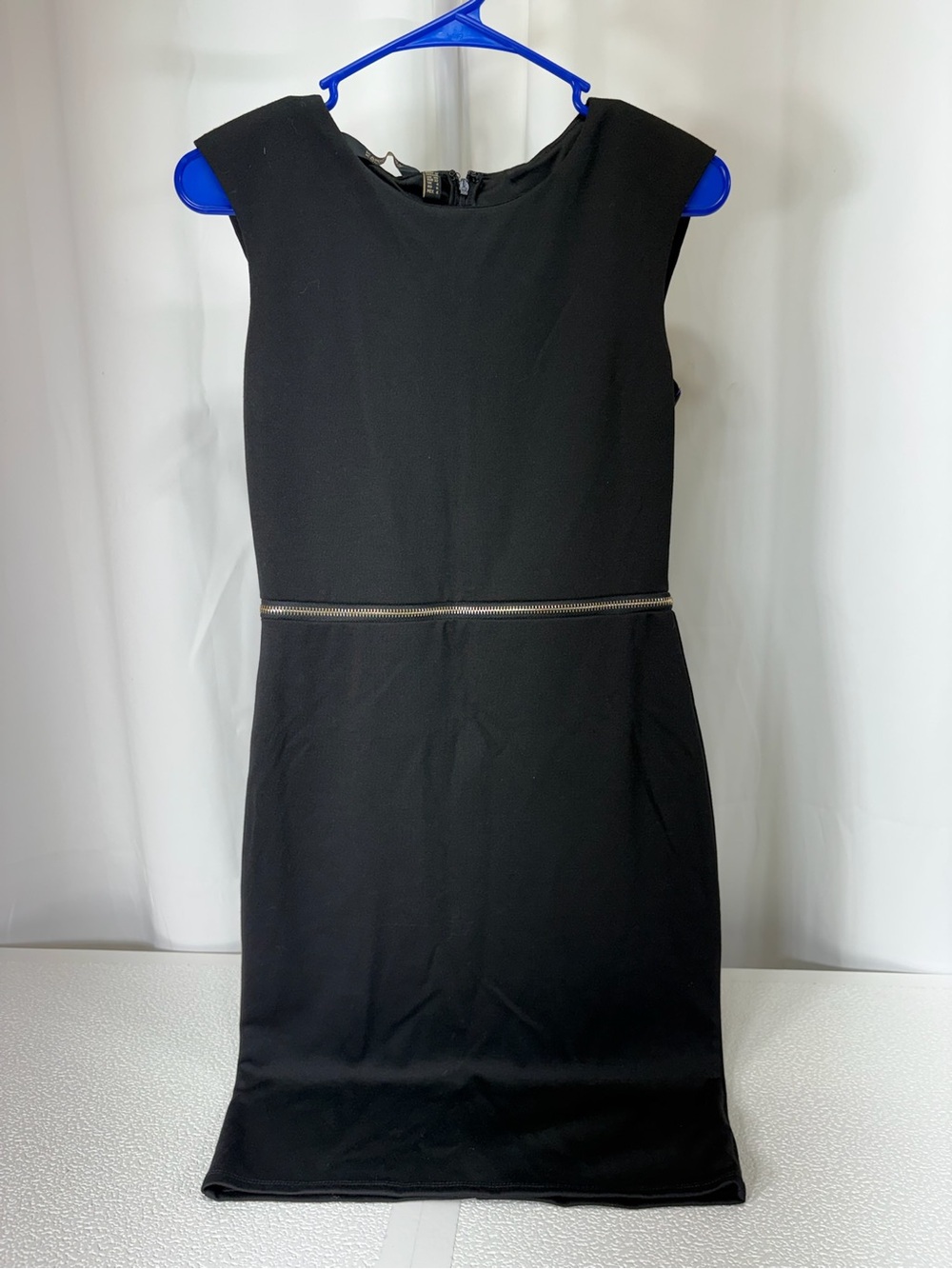Kardashian Kollection Black Sheath Dress with Waist Zip Detail 3820